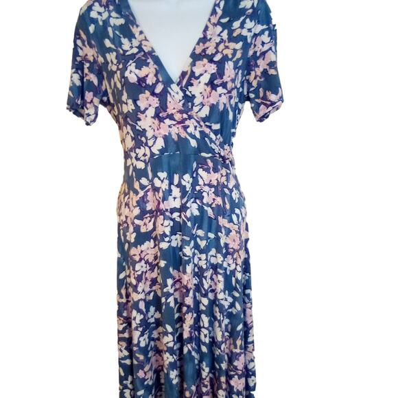 Matty M Short Sleeve Floral Maxi Dress - Picture 1 of 7